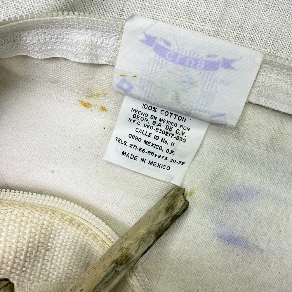Vintage Poco Loco Club Duffel Bag L Multi Color Striped Cancun Toucan Bag 26x20